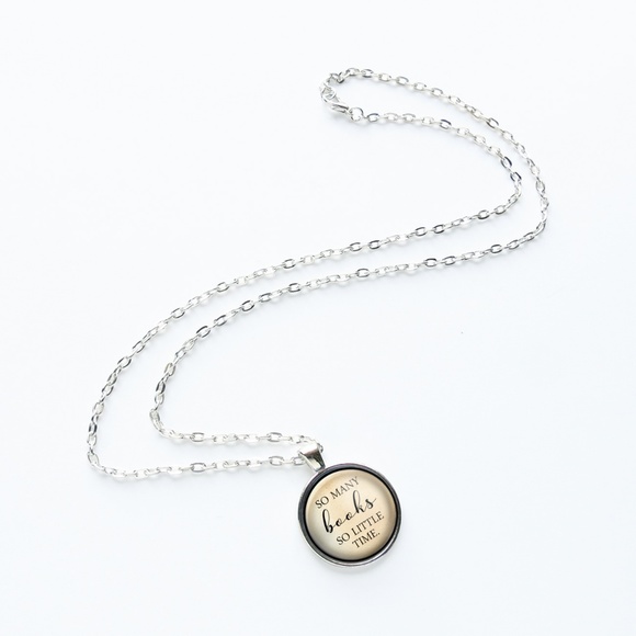 So Many Books So Little Time Pendant Necklace - Picture 2 of 4